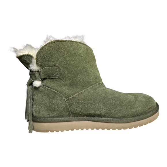 Koolaburra by UGG Jaelyn Mini Tassle Green Plush Warm Boots Women’s Size 8 - Picture 7 of 11